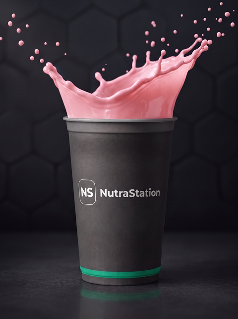 Copo NutraStation Whey Morango